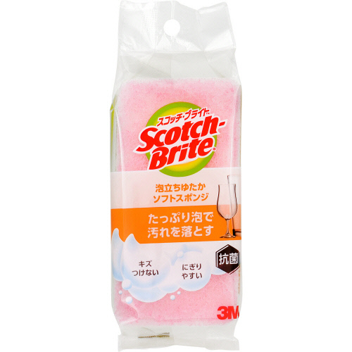 スリーエムジャパン　スコッチブライト　泡立ちゆたかソフトスポンジ　１個