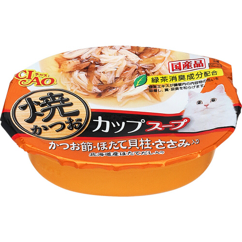 いなば　焼かつおカップスープ　かつお節・ほたて貝柱・ささみ入り　６０ｇ