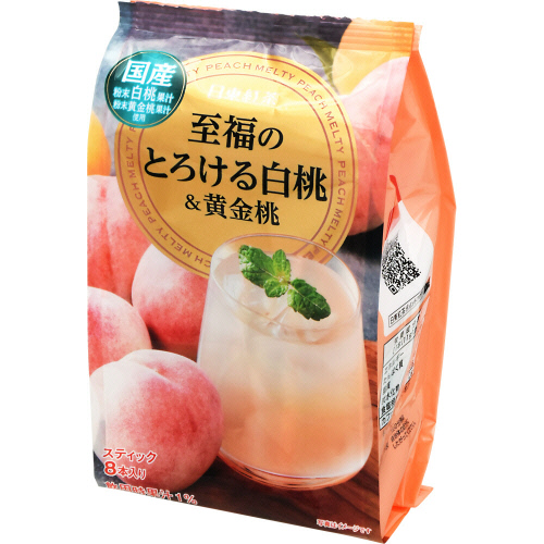 三井農林　日東紅茶　至福のとろける白桃＆黄金桃　８本入
