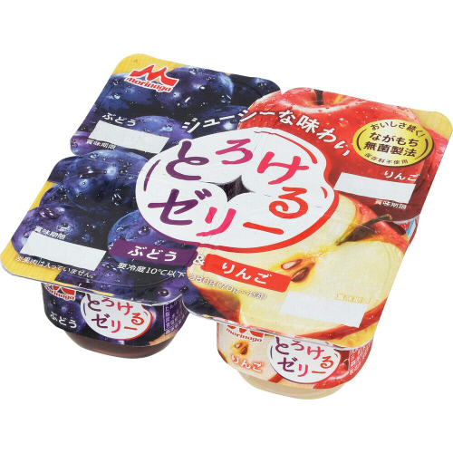 森永乳業　とろけるゼリー　ぶどう＆りんご　７０ｇ×４個
