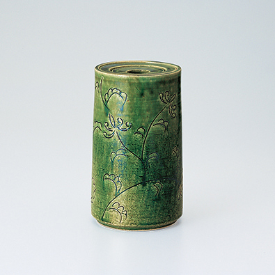 [たち吉] 織部唐草 花生(桐箱入)