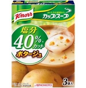 味の素　クノール　カップスープ　ポタージュ　塩分４０％カット　３袋入