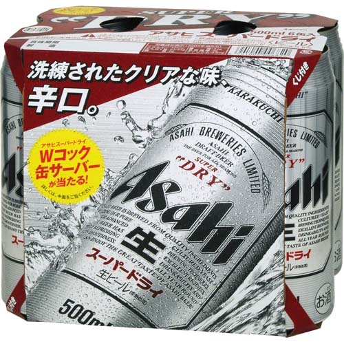 アサヒ　スーパードライ　５００ｍｌ×６缶