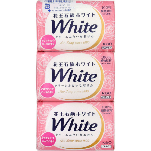 花王石鹸　ホワイトバスサイズ　アロマティックローズの香り　１３０ｇｘ３個パック