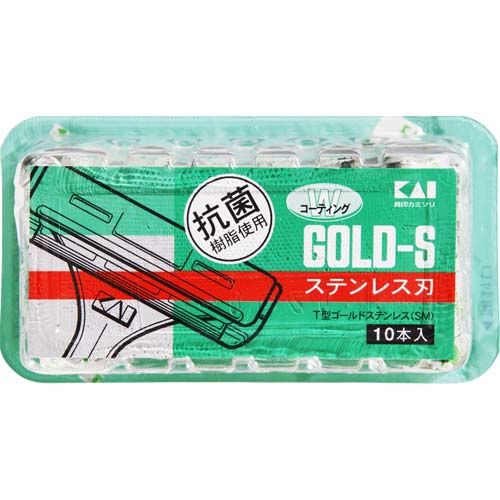 貝印　Ｔ型ゴールドステンレス　１０本入