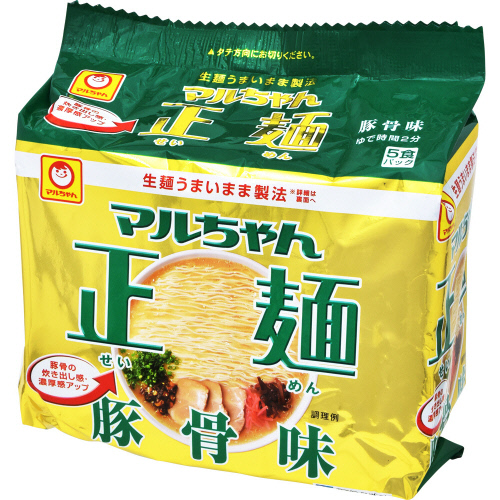 東洋水産　マルちゃん正麺　豚骨味　５食パック