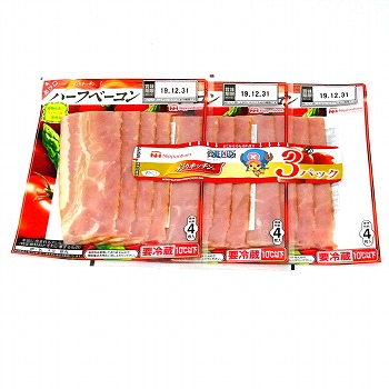 ニッポンハム　新鮮生活　彩りキッチン　ハーフベーコン　標準枚数４枚入×３パック