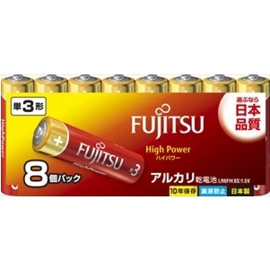 FUJITSU アルカリ乾電池　単３形　８個パック