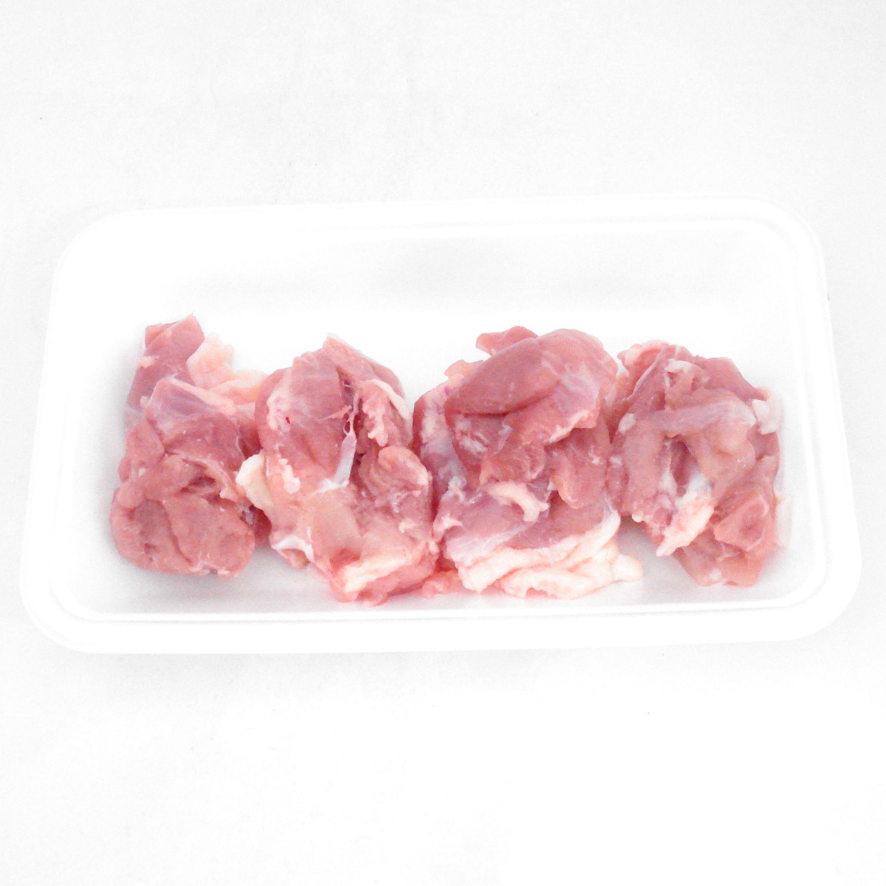 国内産　若鶏もも切身　１パック約１５０ｇ　（１００ｇあたり約１６０円）