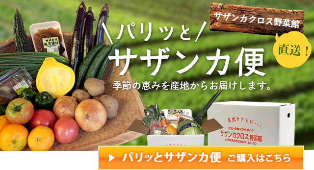 サザンカクロス野菜館直送 パリっとサザンカ便 季節の恵みを産地からお届けします。 ご購入はこちら